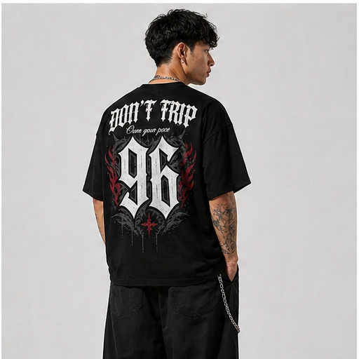 Don’t Trip 96 Oversized Streetwear T-Shirt – Black