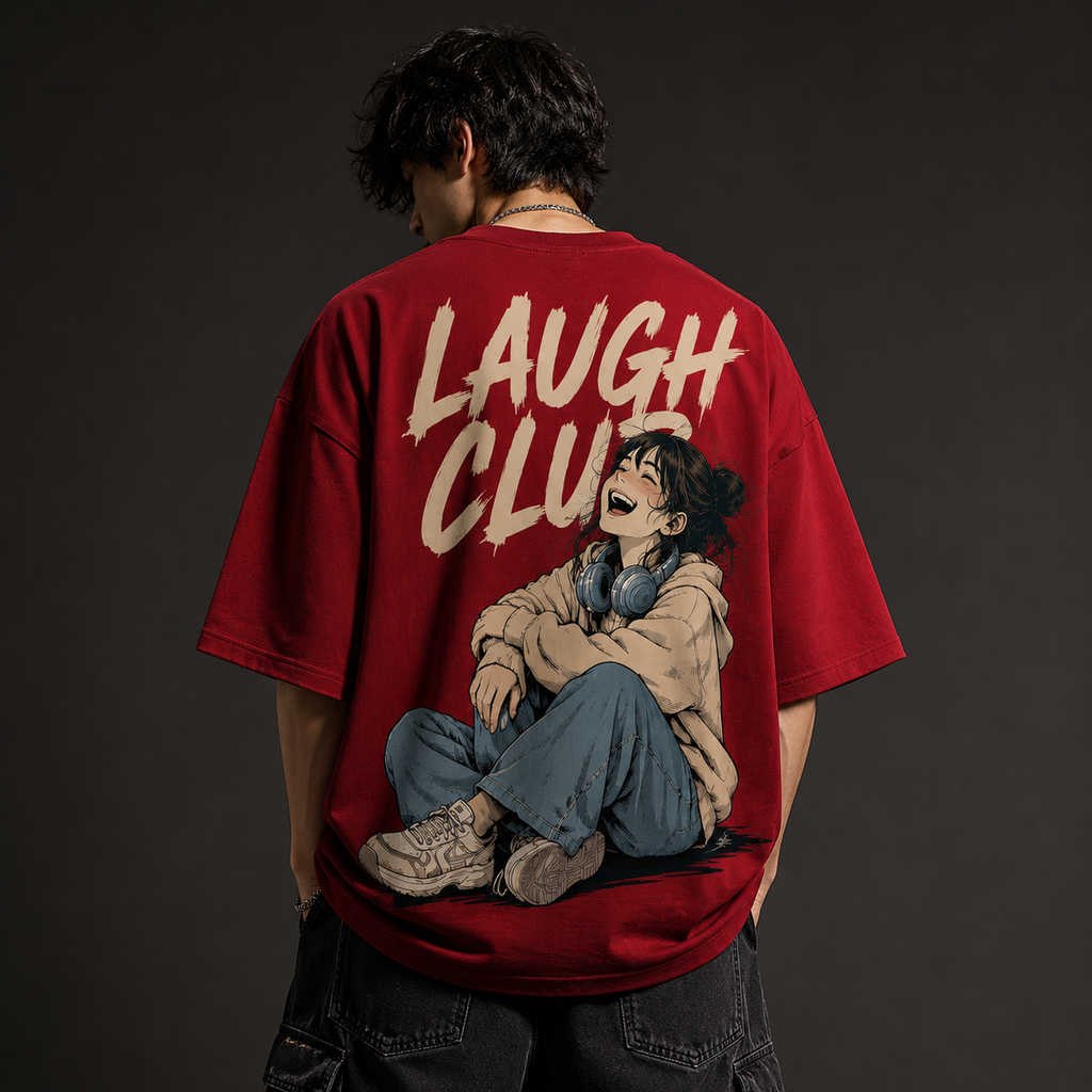 Laugh Club Red Oversized Tee