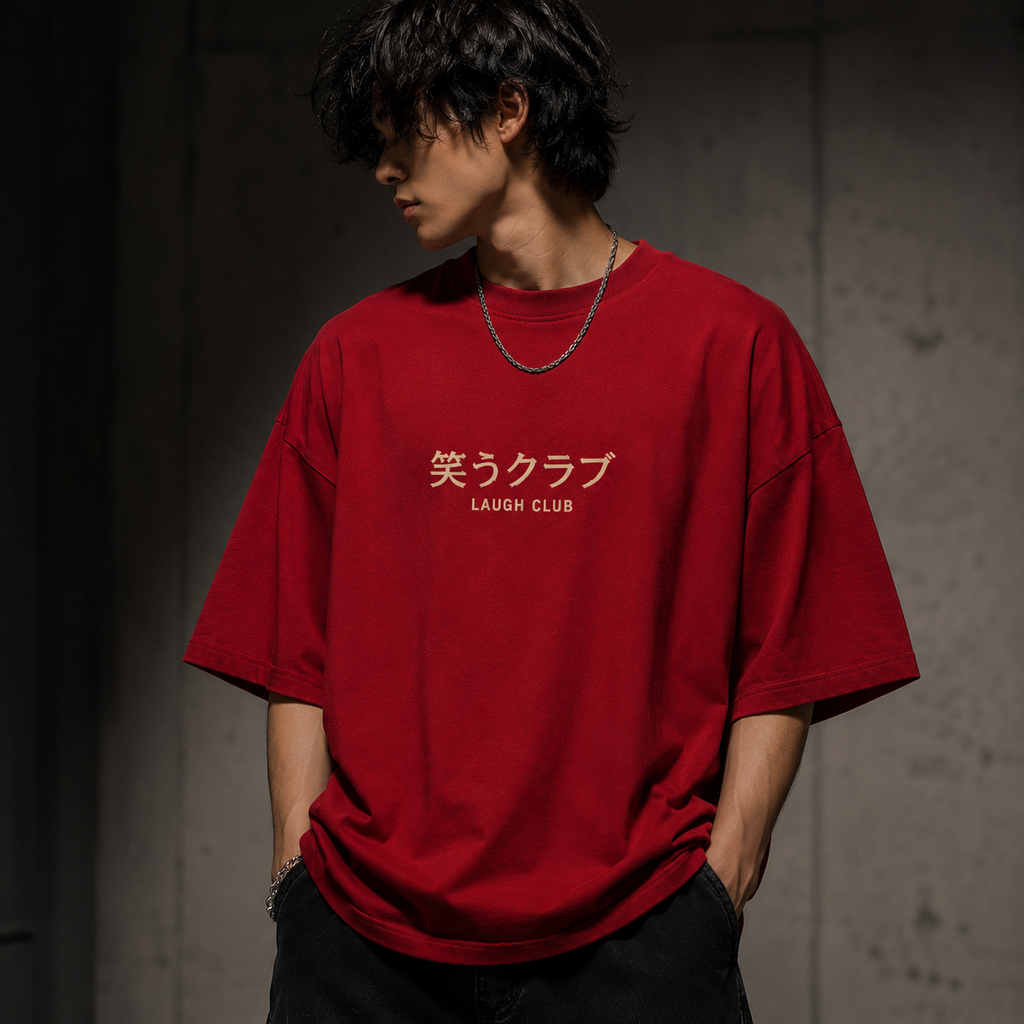 Laugh Club Red Oversized Tee