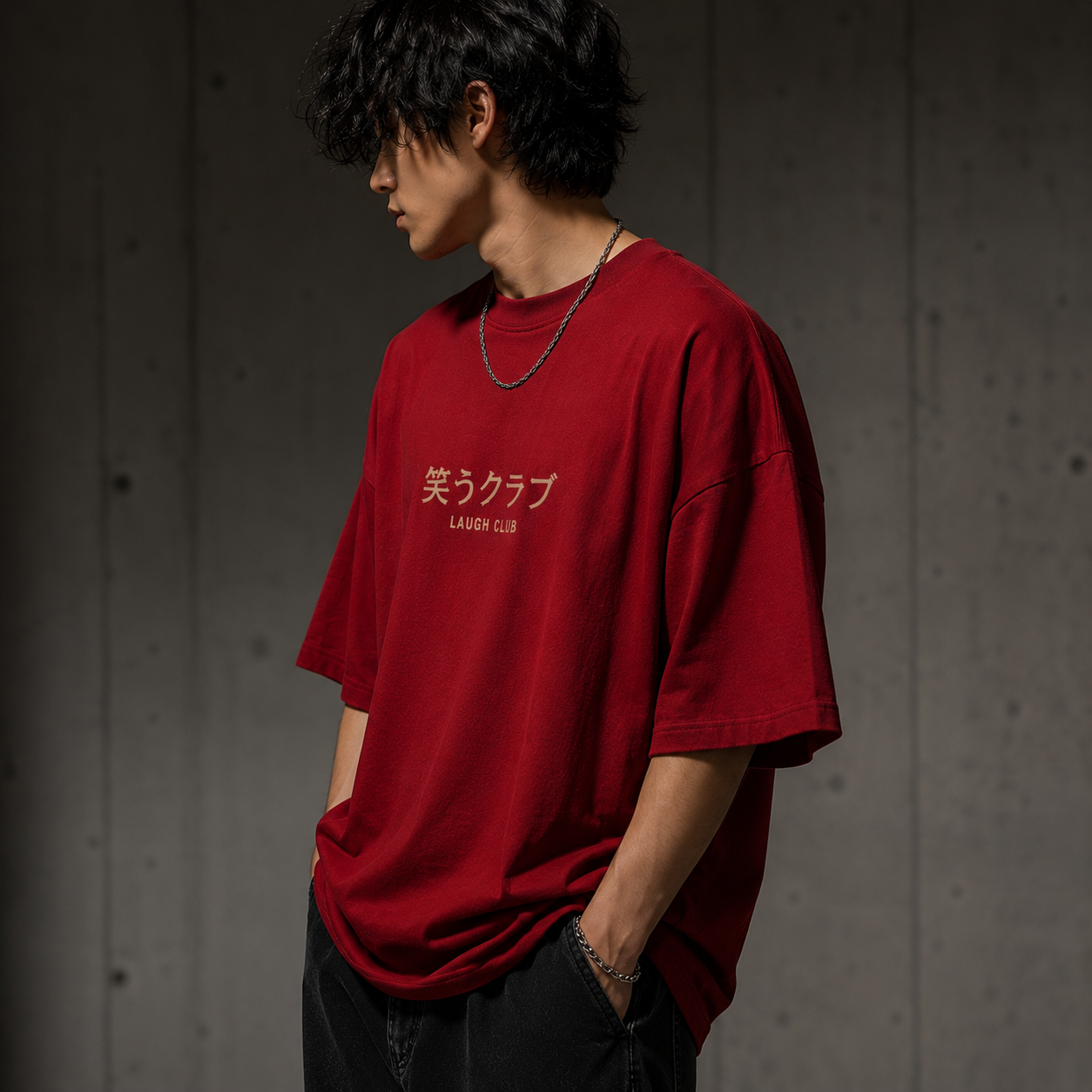 Laugh Club Red Oversized Tee