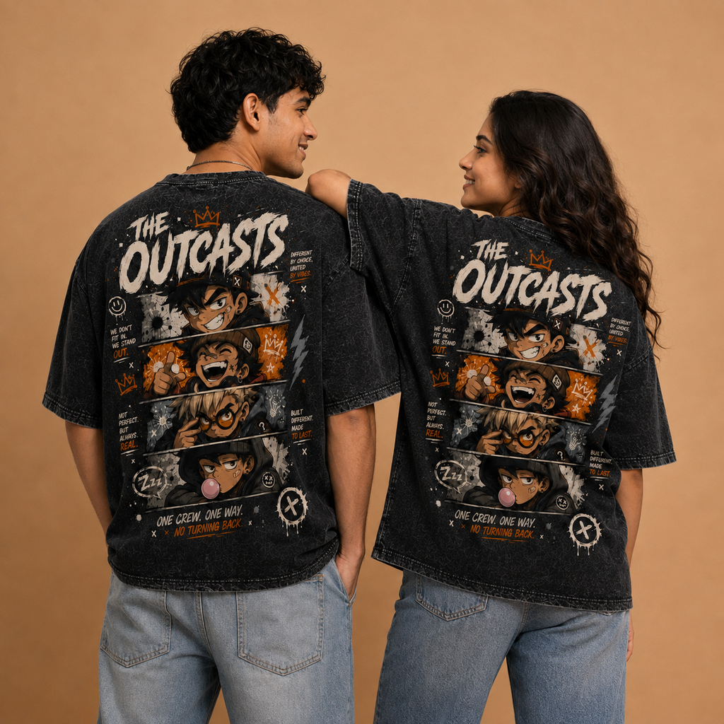 The Outcasts Acid Wash Oversized Tee