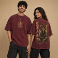 Vorulen – Maroon Acid Wash Oversized T-Shirt