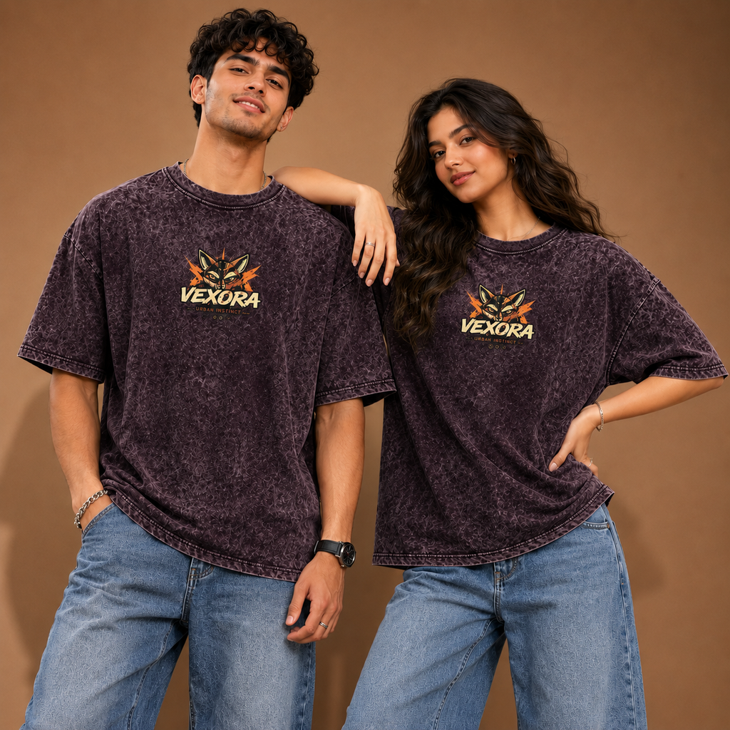 Riftwalker – Maroon Acid Wash Oversized T-Shirt