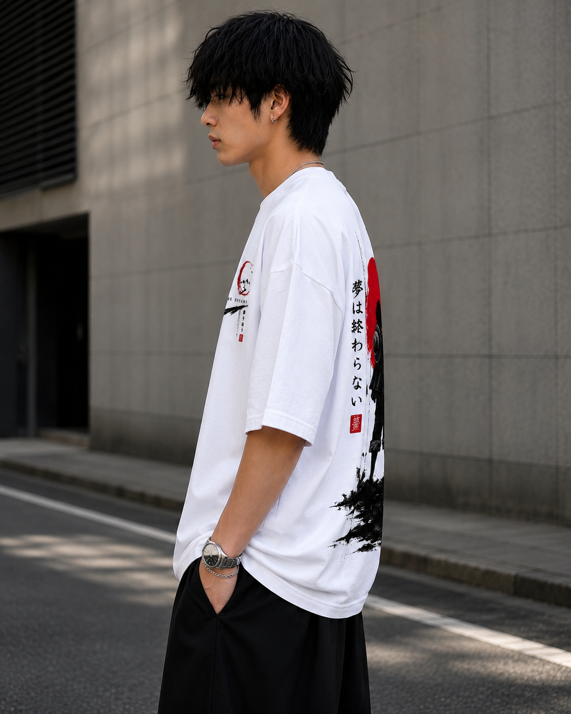 Dream Never Ends Oversized Anime T-Shirt – White