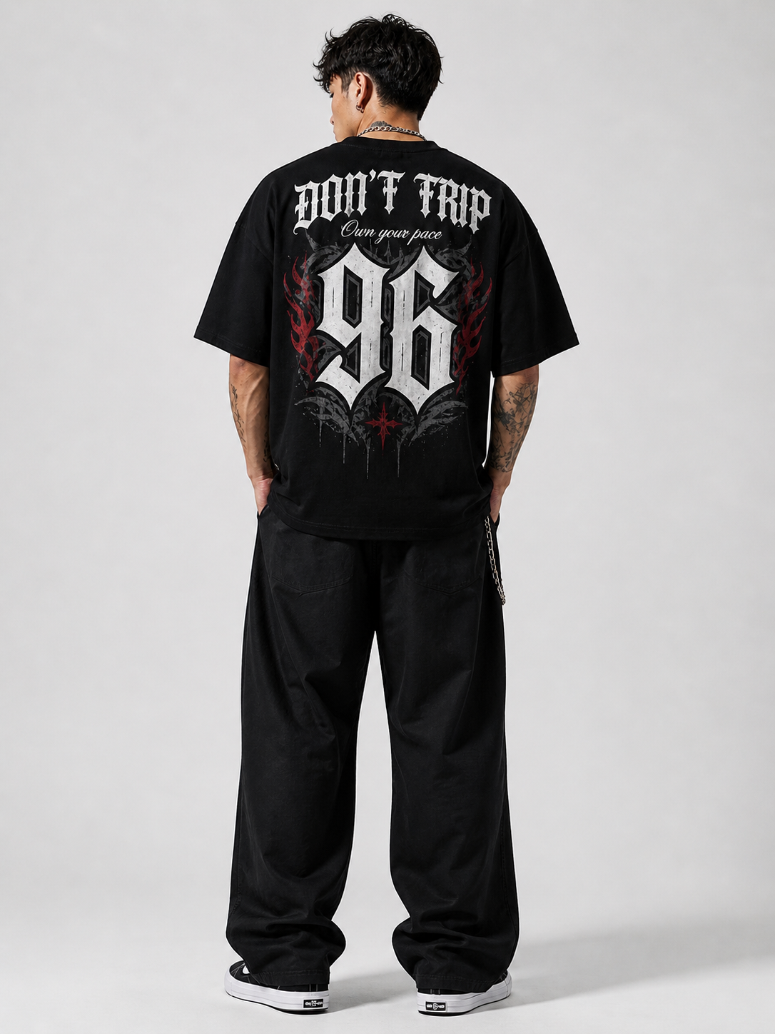Don’t Trip 96 Oversized Streetwear T-Shirt – Black