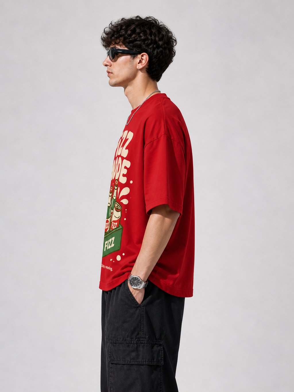 Fizz Mode Graphic Classic T-Shirt – Red