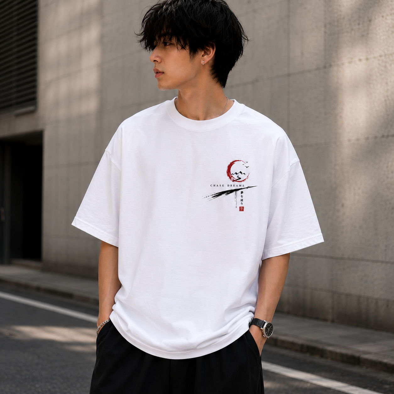 Dream Never Ends Oversized Anime T-Shirt – White