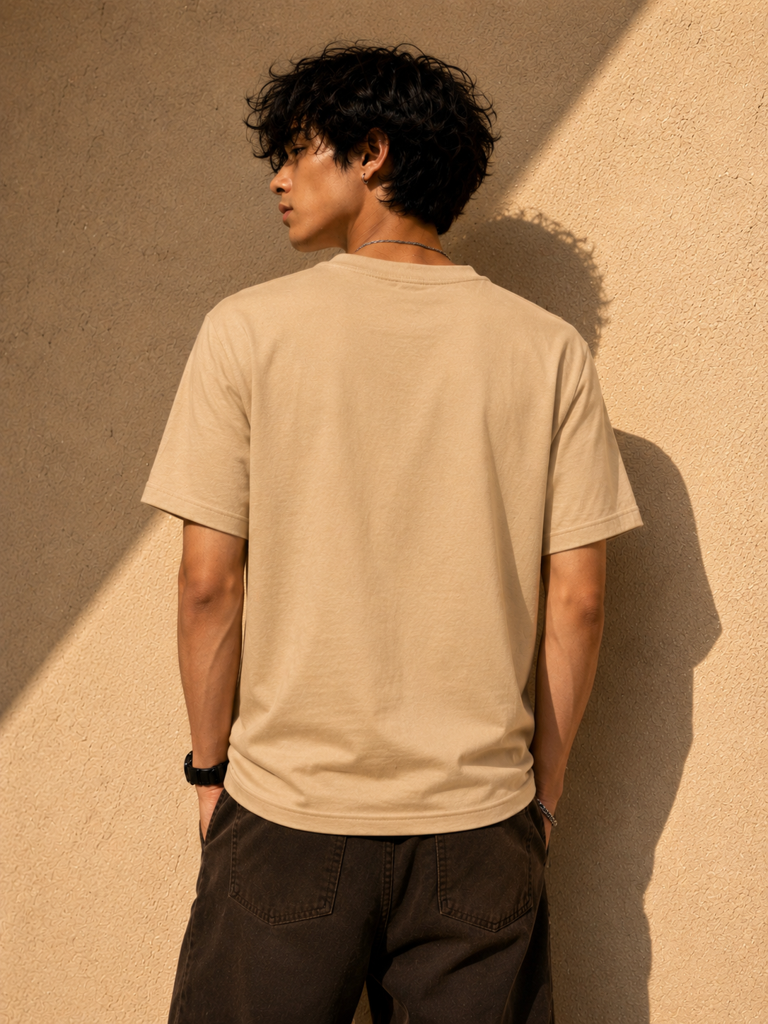 Sprout Boy Graphic T-Shirt | Beige Cotton Casual Tee