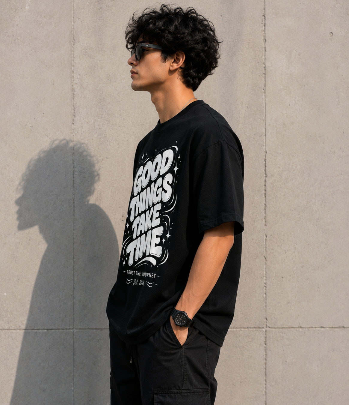 GOOD THINGS TAKE TIME – Classic Graphic T-Shirt