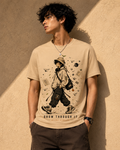 Sprout Boy Graphic T-Shirt | Beige Cotton Casual Tee